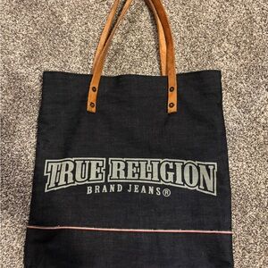 True Religion Denim Tote with leather Handles